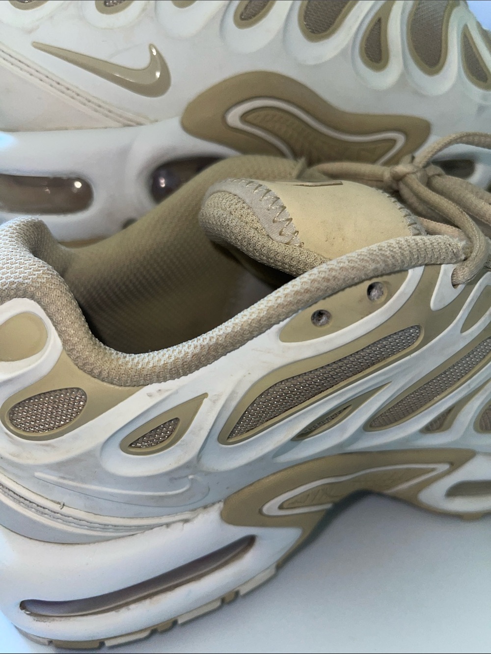 Nike Beige and Cream Air Flow Low-Top Sneakers